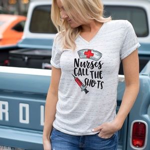 NWT RN Nurses Call Shots Women's Graphic Tee Shirt